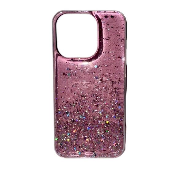 iPhone 15 Pro 6.1” Pink Glitter Sparkly Sequin Phone Case - Picture 7 of 7
